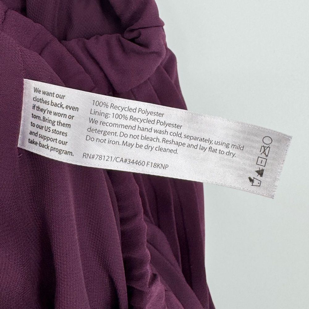 Eileen Fisher Pleat Skirt Pleated Eggplant Dark Purple Sz 14 - Picture 7 of 9